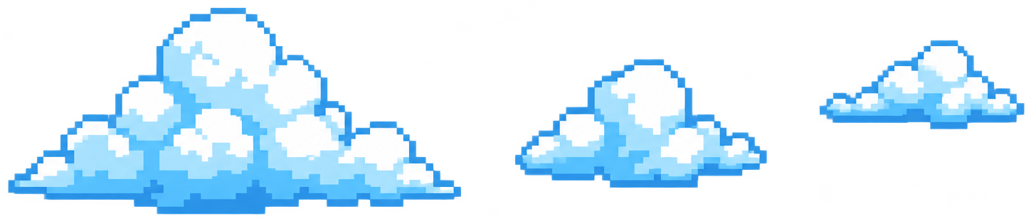 Nuvens em pixel arte