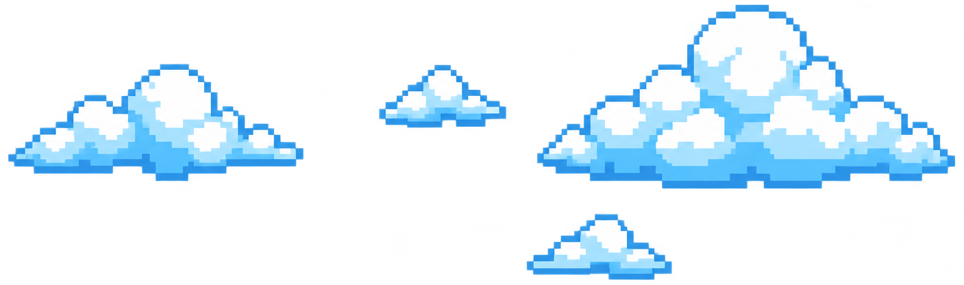 Nuvens em pixel arte