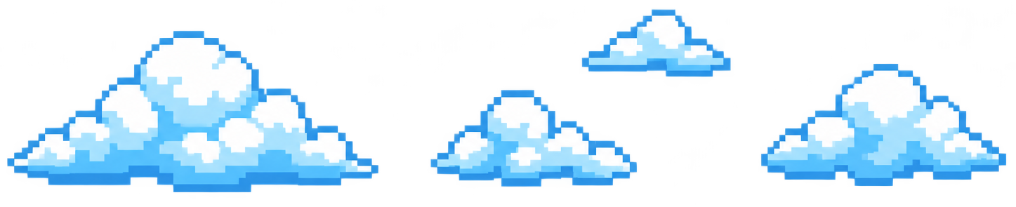Nuvens em pixel arte